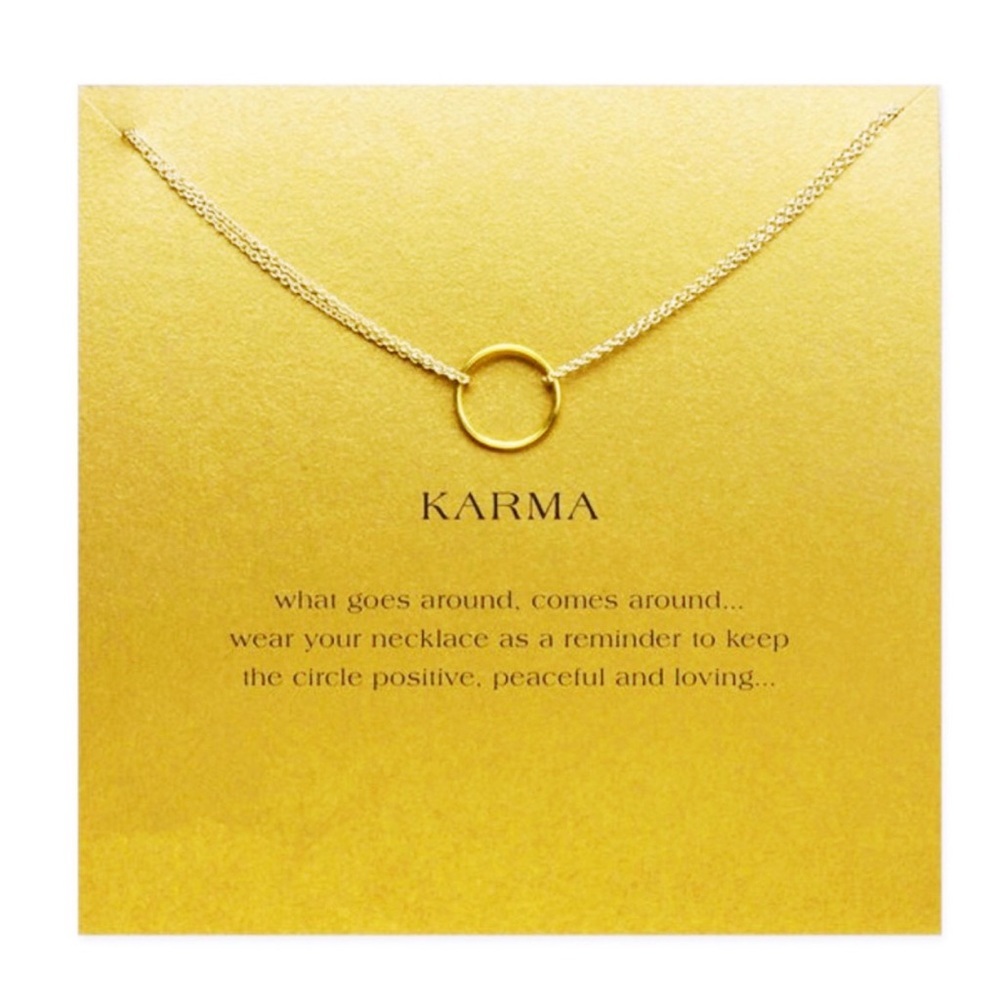 Circle Gold Tone Double Strand Necklace